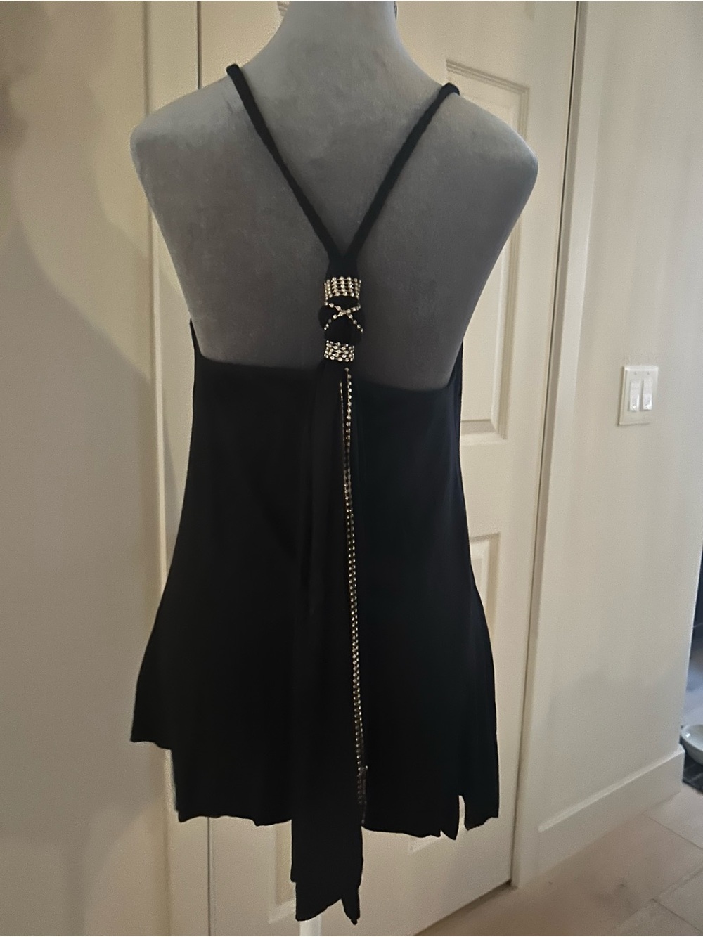 Rhinestone detail halter top!  So comfortable and dresses up or down